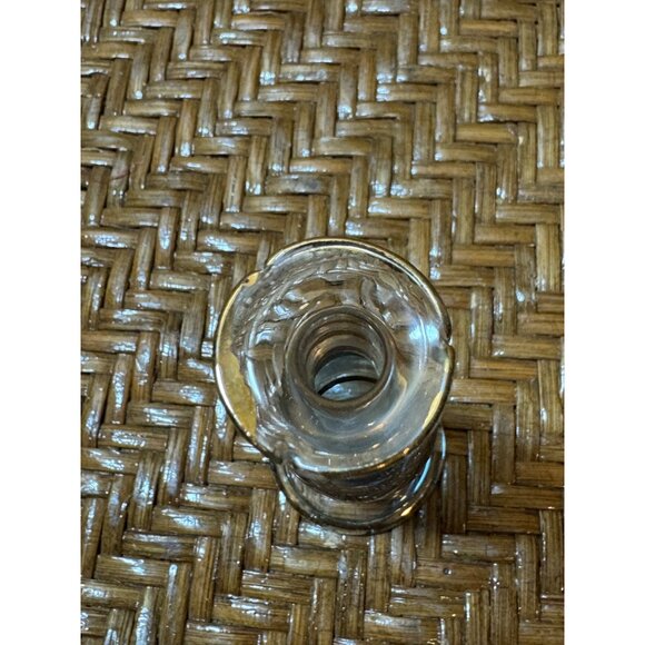 Vintage Egyptian Hand-Blown Blue Glass Perfume Bottle With Gold Accents - Picture 4 of 10